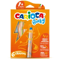 Carioca: 3 u 1 beba voštana olovka set od 6 komada