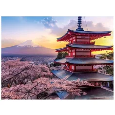 Dijamantni mozaik: Japanska pagoda dijamantna slika set 30x40cm