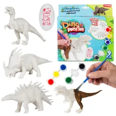 Dino Paint Set: Bojiva figura dinosaura s bojama i kistom 9-dijelni set