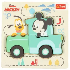 Disney Mickey Miš u autu drvena slagalica s oblikom - Trefl