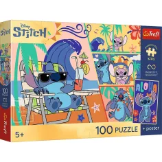 Disney Stitch Ljetni dani 100 kom UFT puzzle s posterom - Trefl