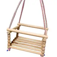 Drvena ljuljačka sa užetom, naturalna