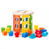 Drvena okrugla igračka za sortiranje oblika u boji - Woodyland
