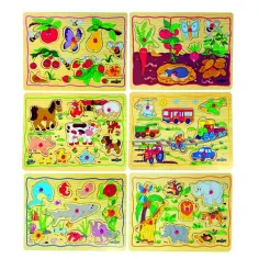Drvena puzzle s držačem s klinom - Woodyland