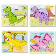 Drvena slagalica oblika dinosaura u nekoliko verzija slika 2