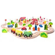 Drvena željeznica sa stanicom i mostom - Woodyland