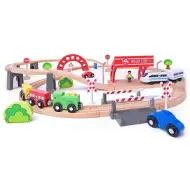 Drvena željeznička pruga sa lokomotivom set od 60 komada - Woodyland