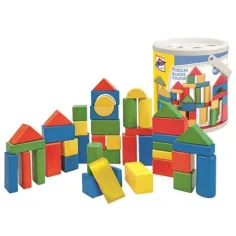 Drvene kocke 50kom set s kutijom za oblikovanje - Woodyland