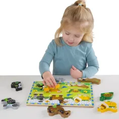 Mali ljubimci debeli drveni oblikovni puzzle s 8 elemenata - Melissa & Doug slika 2