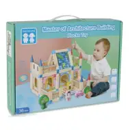 Drveni šareni set igračaka sa vilom i dodacima