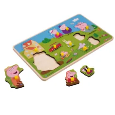 Eichhorn: Peppa svinja drveni puzzle s ručkom za oblikovanje 13 kom.