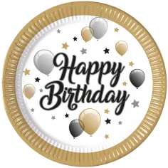 Elegantna rođendanska papirnata tanjura s natpisom „Happy Birthday” set od 8 komada