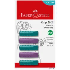Faber-Castell: GRIP set gumica za olovke od 5 komada u ljubičastoj i plavoj boji