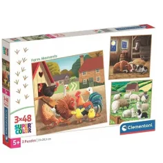 Farm trenuci 3x48 komada Super Color puzzle - Clementoni