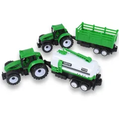 Farm Truck: Zeleni dvodijelni traktorski set s prikolicom slika 3