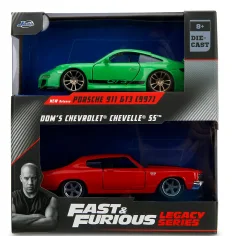 Fast & Furious Legacy Series – Dom Chevrolet Chevelle SS i Porsche 911 GT3 (997) metalni automodel set - Jada Toys