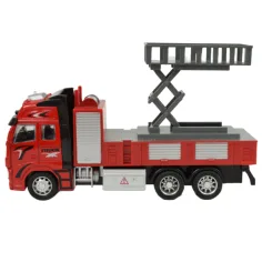 Fire Truck: Vatrogasno vozilo s podiznom košarom na zamašnjak sa svjetlom i zvukom 20 cm slika 3