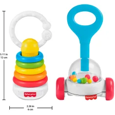 Fisher-Price: 2 komada šarena seta zvečka za bebe - Mattel slika 3