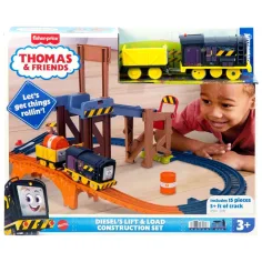 Fisher-Price: Thomas i prijatelji Diesel Lift & Load građevinska željeznička pruga s motoriziranim vlakom - Mattel