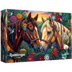 Flamingo s puzzlom Lovac ukrašenim cvijećem 400-dijelni puzzle - Trefl