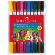 Flomasteri u boji, dvostrani, perivi, set 10 kom - Faber-Castell
