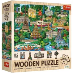 Francuska, poznata mjesta - 1000 komada drveni puzzle - Trefl