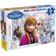 Frozen Sestre 2 u 1, maxi slagalica od 60 dijelova i bojanka 70x50 cm – Lisciani