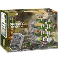 Garaža na tri kata sa raznim vojnim vozilima, svijetlom i zvukom