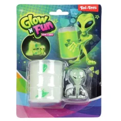 Glow'N Fun Slime Alien: Fluorescentni slime trutnja u uljnoj bačvi s figurom vanzemaljca