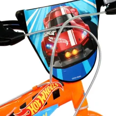 Hot Wheels 16” dječji bicikl s držačem za boce i bočnim kotačima u narančasto-crnoj boji – Dino Bikes bicikl slika 4