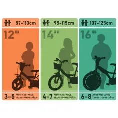 Hot Wheels 16” dječji bicikl s držačem za boce i bočnim kotačima u narančasto-crnoj boji – Dino Bikes bicikl slika 5