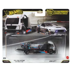 Hot Wheels: Aero Lift transporter za automobile i 2024 Ford Mustang RTR SPEC 5-FD mali automobil 1/64 - Mattel