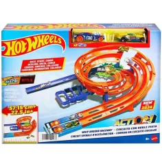 Hot Wheels: Dupla staza s 2 trkaća automobila - Mattel