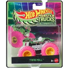 Hot Wheels Monster Trucks: Twin Mill neonski zeleni autić koji svijetli u mraku 1/64 – Mattel