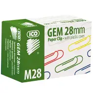 ICO: M28 Spajalice obojene za papir, 28mm, 100 kom