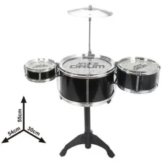 Jazz Drum 4-dijelni crni set igračaka sa bubnjevima slika 2
