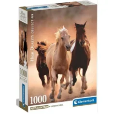 Jureći konji HQC 1000-dijelni puzzle s posterom - Clementoni