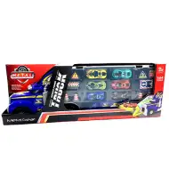 Kamion za prijevoz automobila sa malim automobilima i znakovima