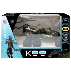 KOO: Kokan 052 daljinski terenski automobil i helikopter 2 u 1 igračka set s LED svjetlom
