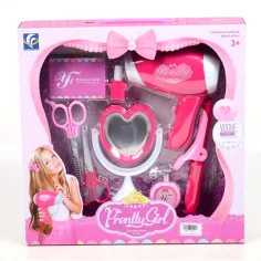 Pretty Girl ružičasti frizerski set sa škarama i sušilom za kosu