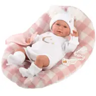 Llorens: Mimi Llorana 42cm novorođenče koje plače s kariranom nosiljkom