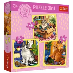 Mačje veselje 3 u 1 50, 36 i 20 komada puzzle - Trefl