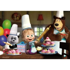 Maša i medvjed pečenje muffina, puzzle od 24 dijela, 50x35 cm - Lisciani slika 2