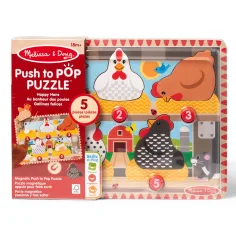 Melissa&Doug Push to Pop Puzzle – Sretne kokoši drveni edukativni puzzle - Spin Master