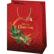 Merry Christmas crvena velika poklon vrećica 27x14x33cm