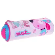 Must: Cilindrična pernica s roza štenadima 20x8cm