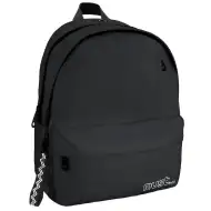 Must: Zaobljena crna školska torba s četiri odjeljka, ruksak 32x19x42cm