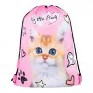 My little friend ružičasta sportska torba, uzorak mačke