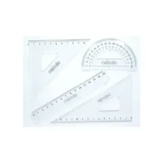Nebulo: Set ravnala 4 komada s ravnalom od 15 cm