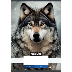 Nebulo: Uvećani glatki bilježnica A5 20-32 Cool uzorak - Vuk